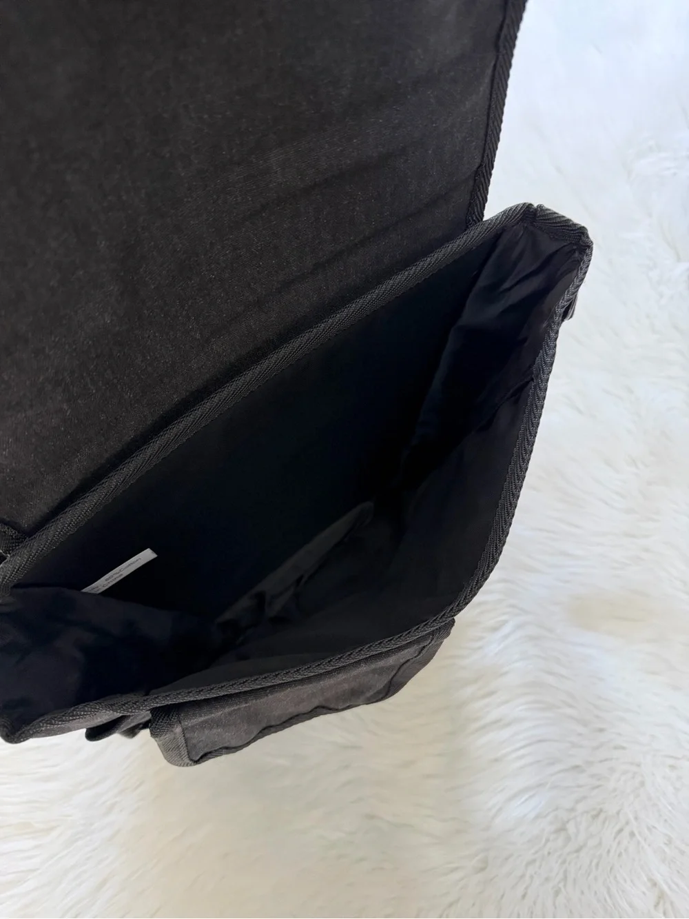 Black Canvas Messenger Bag